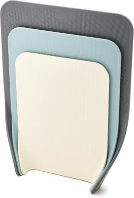 Produktbild von Famanu Schneidebrett Set – 3-teilig – Platzsparend – Blau/Grau/Weiß