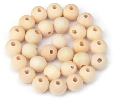 40 Holzkugeln 30 mm mit Loch 6 mm zum Basteln und Auffädeln