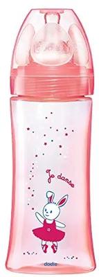 Flasche für Babys 0-6 Monate mit rundem Sauger und 3 Durchflussgeschwindigkeiten - 330 ml