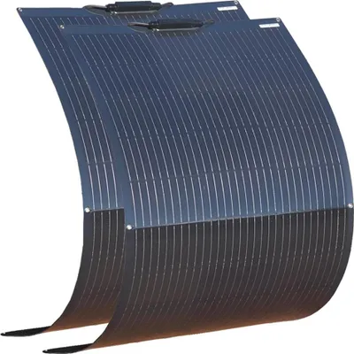 Zdjęcie produktu dla Elastyczny zestaw paneli słonecznych, 2 panele po 150 W każdy, wysoka wydajność, wodoodporna konstrukcja, 300 W, 2 sztuki po 150 W