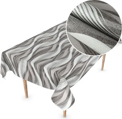 Produktbild von Tischdecke Wachstuch Premium Ornamente Grau Robust Wasserabweisend Breite 140 cm Länge 100 cm