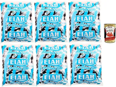 Produktbild von Elah Mentaliqurizia, novecento, caramella Toffee Süßigkeiten, Pyperite Mint und Lakritze, bonbons, lollies 6x 1kg + Italian Gourmet polpa 400g