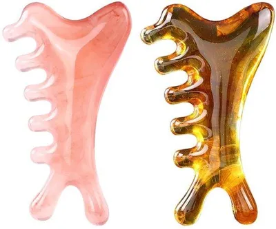 Immagine prodotto di Dispositivo per massaggio Gua Sha per viso e cuoio capelluto in resina naturale