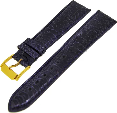 Produktbild von Uhrenarmband Lederband Violett Glänzend Kroko 20mm Dornschließe Gold