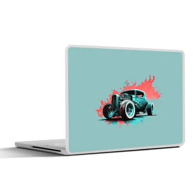 Produktbild von MuchoWow® Laptop Aufkleber Sticker Cover Auto - Oldtimer - Farbe - Grün 30x22 cm - Laptop-Sticker
