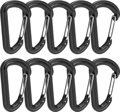 Produktbild von alca® Karabiner-Haken 10er Set Tragkraft 10 kg Schlüsselanhänger Camping Outdoor Freizeit
