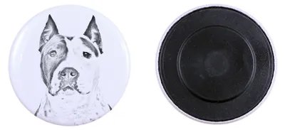 Image de Aimant American Staffordshire Terrier, Amstaff avec empreinte de patte de chien, exceptionnellement léger, aimant puissant, produit artisanal de la marque Art-Dog