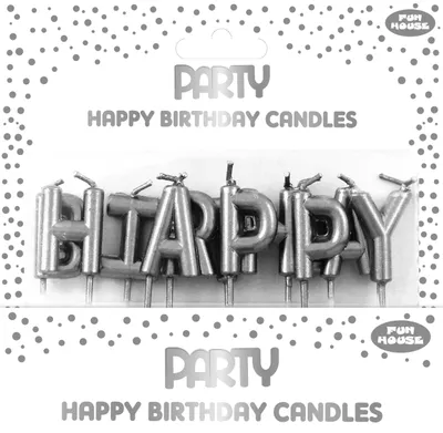 Produktbild von Clairefontaine 6x Set silbernen Geburtstagskerzen Happy Birthday Silber 24327-SC