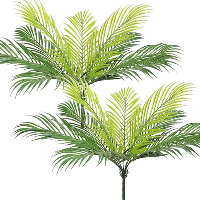 Immagine prodotto di Foglie di palma artificiali, 50 cm, confezione da 2, decorazioni tropicali per interni ed esterni