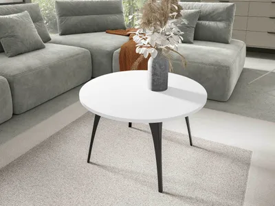 Image de Table basse ronde FRANIO - blanc arctique / noir