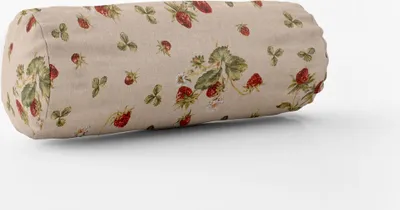 Produktbild von SCHÖNER LEBEN. Kissenhülle Strawberrys Growing Erdbeeren natur rot g Größe 15x40cm (ØxB) Nackenrolle 15x40cm (ØxB) Nackenrolle Größe