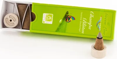 Zdjęcie produktu dla Kadzidło stożkowe Holy Smokes Green Line - Kwiaty Champa 16g