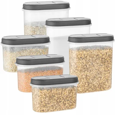 Produktbild von Plast Team Vorratsbehälter-Set mit 2x Spender 6 Stück Grau