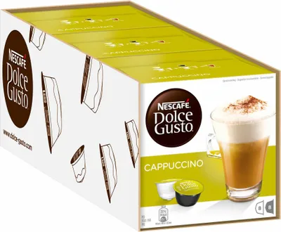 Produktbild von Nescafé Dolce Gusto Cappuccino, Milchkaffee, Kaffeekapsel, Kaffee, 48 Kapseln (24 Portionen)