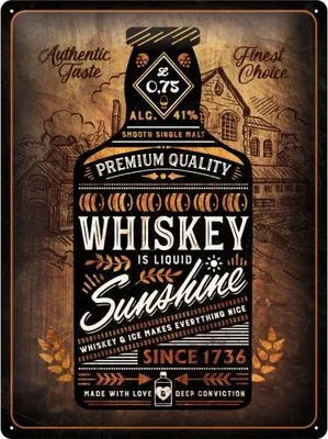 Zdjęcie produktu dla Metalowy Plakat 30 X 40Cm Whiskey Sunshine