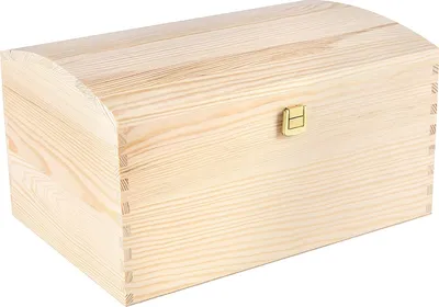 Produktbild von Creative Deco XXL Große Holztruhe Holz-Kiste mit Deckel und Schloss | 34,5 x 25 x 19,2 cm | Schatz-Truhe Spielzeugkiste Holzbox Unlackiert Kasten | ohne Griffen | Ideal für Wertsachen und Spielzeuge