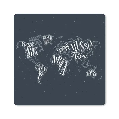 Produktbild von MuchoWow® Mauspad Mousepad Weltkarte - Schwarz - Weiß - Sternenhimmel 30x30 cm - Mousepads - Maus Mat - Pad - Mausunterlage - Gaming