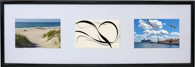 Produktbild von Galerie Bilderrahmen Kunststoff mit Passepartout & Klarglas Collagerahmen New Life Style - Farbe: Schwarz | Format: 3x 10x15 H