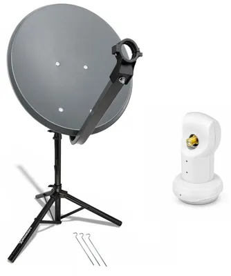 Produktbild von PremiumX Camping SAT Anlage 80cm Antenne Single LNB Dreibein Stativ