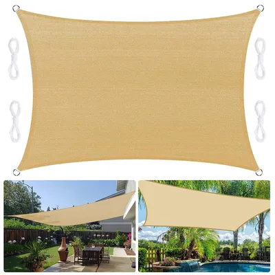 Produktbild von Sonnensegel, Sonnensegel Rechteckig 3x4m Garten Balkon Wetterschutz wasserabweisend 420D PES UV-Schutz für Garten Outdoor Terrasse