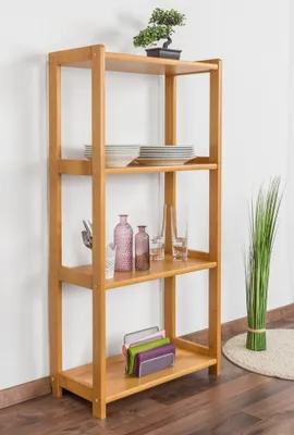 Produktbild von Regal Kiefer massiv Vollholz Erlefarben Junco 56C - 125 x 60 x 30 cm (H x B x T)