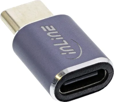 Produktbild von InLine USB4 Adapter, USB-C Stecker/Buchse, Aluminium, grau, Grau