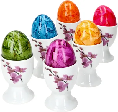Produktbild von 6er Set Kyoto Eierbecher 6 Personen lilafarbene Orchideen - 6 x Eierbecher