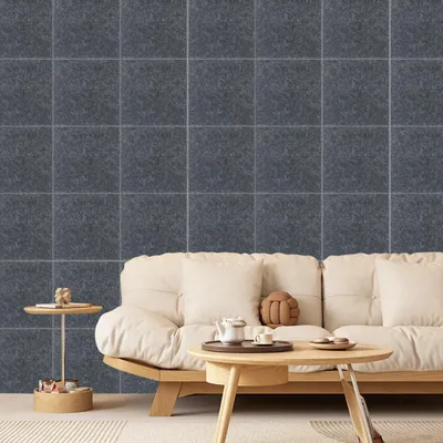 Immagine prodotto di Pannelli acustici - Pannelli quadrati in poliestere, set da 18 pezzi - Autoadesivi - 30×30×0,9 cm - Copertura circa 1,6 m² - Assorbimento acustico - Grigio scuro