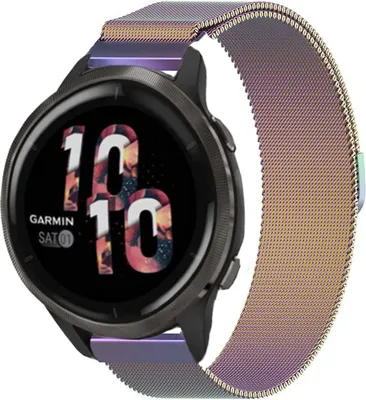 Produktbild von Strap-it Milanese Armband - Kompatibel mit Garmin Venu 2 Armband 45mm - Hochwertiges Material -Edelstahl Magnetische verschluss für Armband Bunt 22mm smartwatch