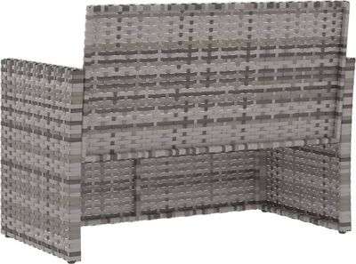 vidaXL Gartenbank mit Kissen Grau 105 cm Poly Rattan