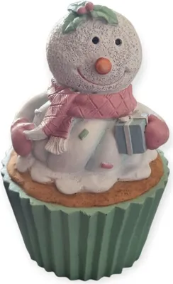 Produktbild von Dekofigur Cupcakes Schneemann 14,5 x 9 x 9 cm bunt