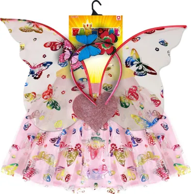 Produktbild von RAPPA Kinderkostm TUTU Schmetterlingsrock mit Stirnband und Flgeln