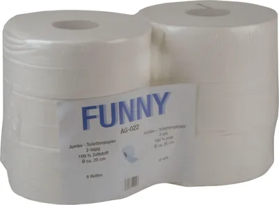 Image de AG-022 Toilettenpapier Jumbo - 6 Rollen Ø 25 cm, weiß