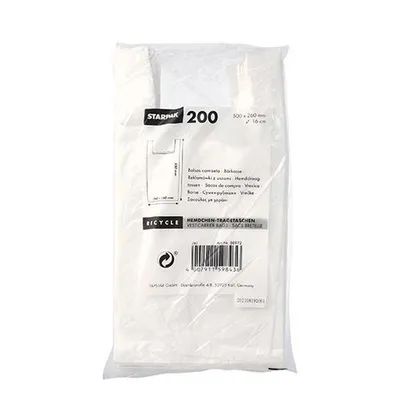 Produktbild von Hemdchen-Tragetaschen, HDPE 50 cm x 26 cm x 16 cm weiss