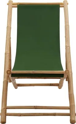Produktbild von vidaXL Liegestuhl Bambus und Canvas Grün