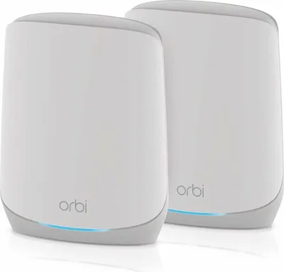 Produktbild von NETGEAR Orbi RBK762S - - WLAN-System - (Router, Extender) - bis zu 465 m² - Netz - 1GbE - Wi-Fi 6 - Tri-Band