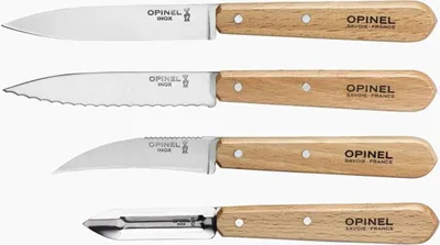 Image de Opinel 001300 Opinel Küchenmesser-Set 4-teilig Holzgriff