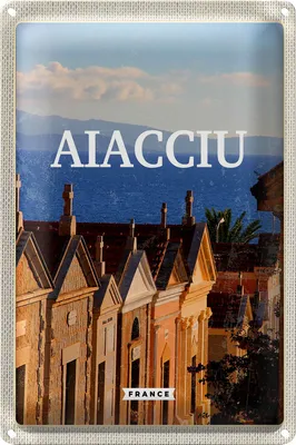 Produktbild von Blechschild Reise 20x30cm Ajaccio France Aussicht Meer