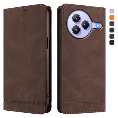 Produktbild von Hülle für Xiaomi Civi 5 Pro, Retro Kunstleder Ständer Klapphülle mit Kartenfächer und Magnetische Braun