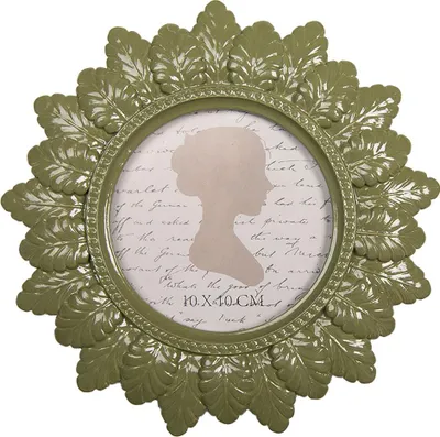 Image de Clayre & Eef Cadre photo Ø 10 cm Vert Plastique