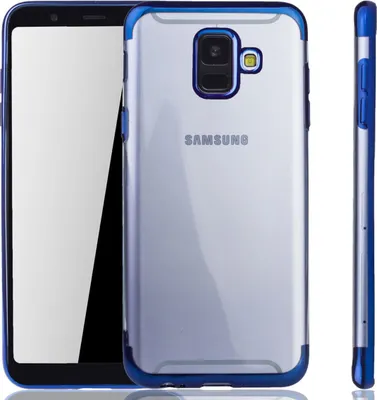 Produktbild von Handyhülle für Samsung Galaxy A6 2018 Blau - Clear - TPU Silikon Case Backcover Schutzhülle in Transparent   Blau