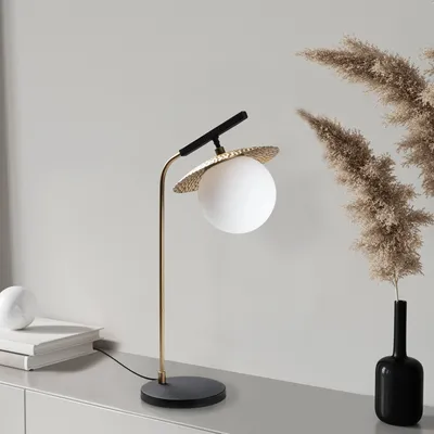Produktbild von Opviq, Anemon 13811 - Black, Schreibtischlampe, METALLKÖRPER, Schwarz, 30 x 18 x 60 cm