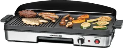 Produktbild von Rommelsbacher Tischgrill, 50 x 25 cm, Turbo-Grillzone, 3-Lagen Antihaftbeschichtung, BBQ 2003, Alu-Druckguss, für Innen- & Außenbereich, elektrisch