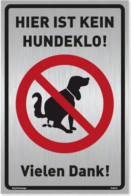 Produktbild von Dreifke® Schild Hier ist kein Hundeklo! | stabiles Alu-Schild mit UV-Schutz 2... silber gebürstet (200x300mm) Alu