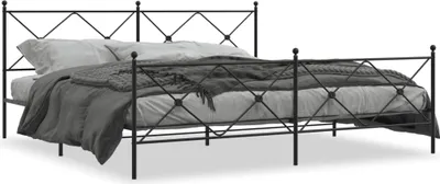 Obrázek produktu pro Postel s čelem a nohou kovová černá 193x203 cm