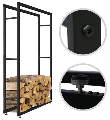 Produktbild von Kaminholzständer Brennholzregal Kaminholzablage Holzregal Ablage 40x150x25 cm