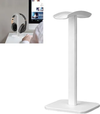 Immagine prodotto di Supporto per cuffie - Porta cuffie - Organizzatore da scrivania - Base in alluminio robusta - 1 pezzo - Bianco