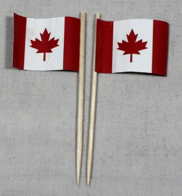 Produktbild von Party-Picker Flagge Kanada Papierfähnchen in Spitzenqualität 25 Stück Beutel