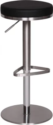 Produktbild von Barhocker WL1.293 Schwarz Edelstahl höhenverstellbare Sitzhöhe 57 - 82 cm, Barstuhl Modern 360° Drehbar, Tresenhocker mit Standfuß, Design Bistrohocker Hoch, Tresenstuhl-Sitz Gepolstert