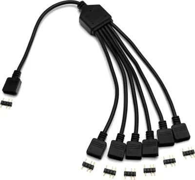 Produktbild von EK-D-RGB 6-Way Splitter Cable (schwarz, 300mm +/- 5mm)